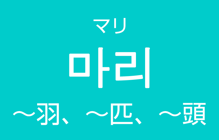「～羽、～匹、～頭」を韓国語では？「1羽、1匹、1頭」など動物の数え方
